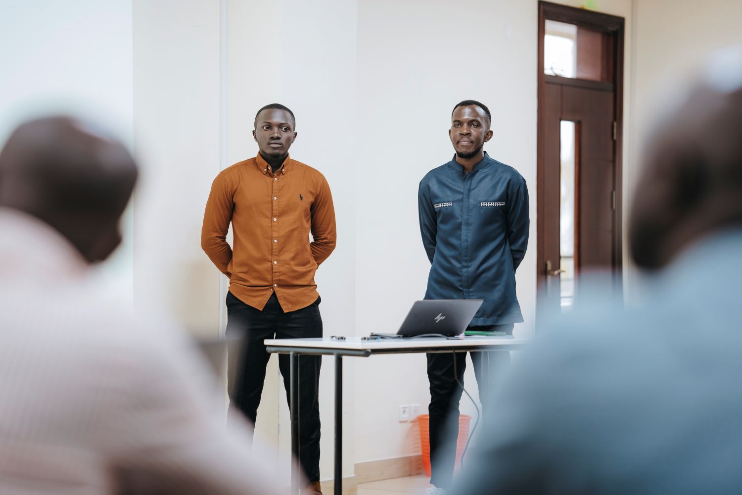 Strettch co-founders Libériste Clarance and Sauvé Jean-Luc presenting at Rwanda Polytechnic on Thursday, October 3, 2024.