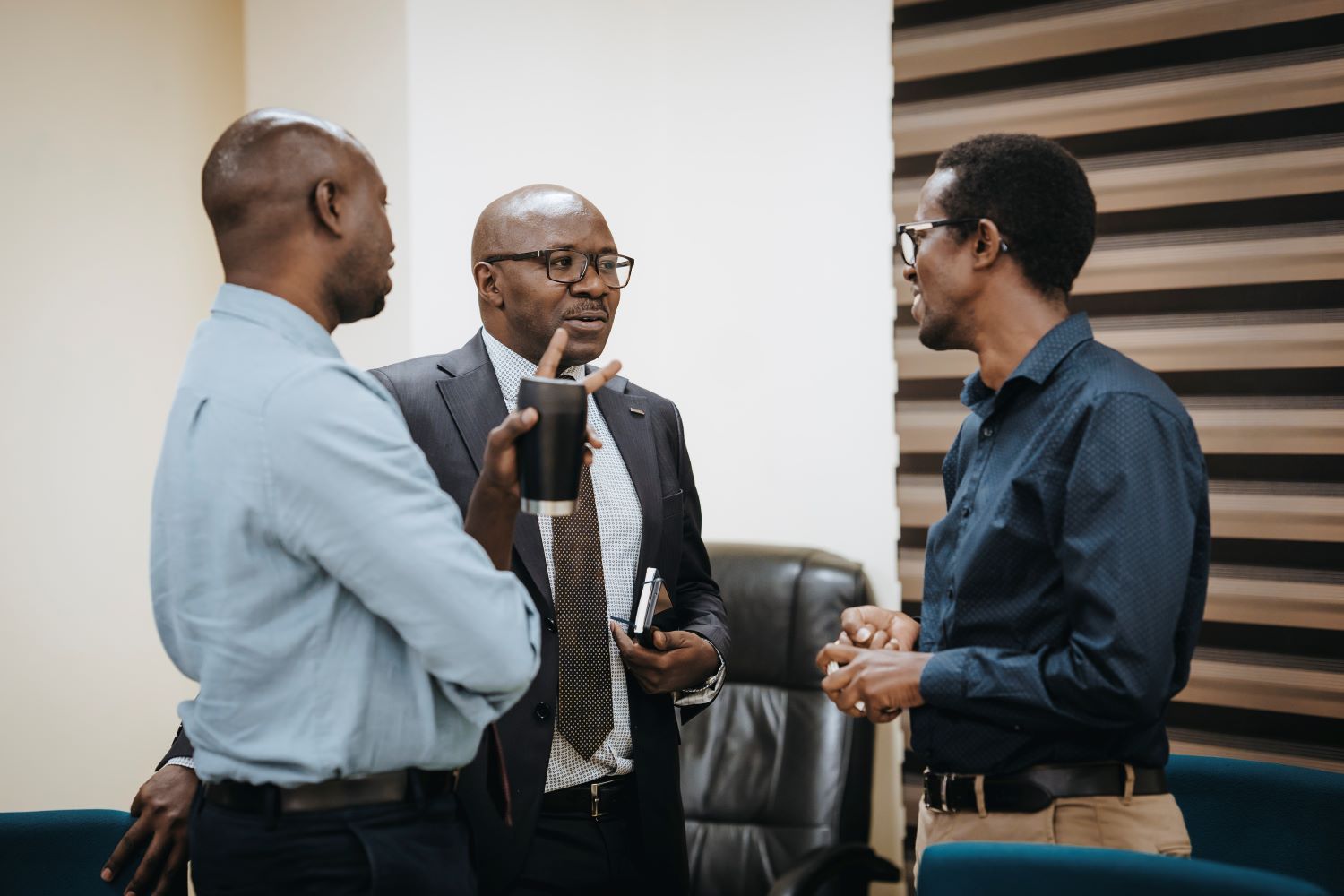 From left: Parfait Yongabo, Division Manager for Institutional Development, Research, and Consultancy at Rwanda Polytechnic; Ephrem Musonera, Deputy Vice-Chancellor in Charge of Training, Institutional Development, and Research at Rwanda Polytechnic; and Dr. Said Ngoga, Technology Innovation Division Manager at RISA.