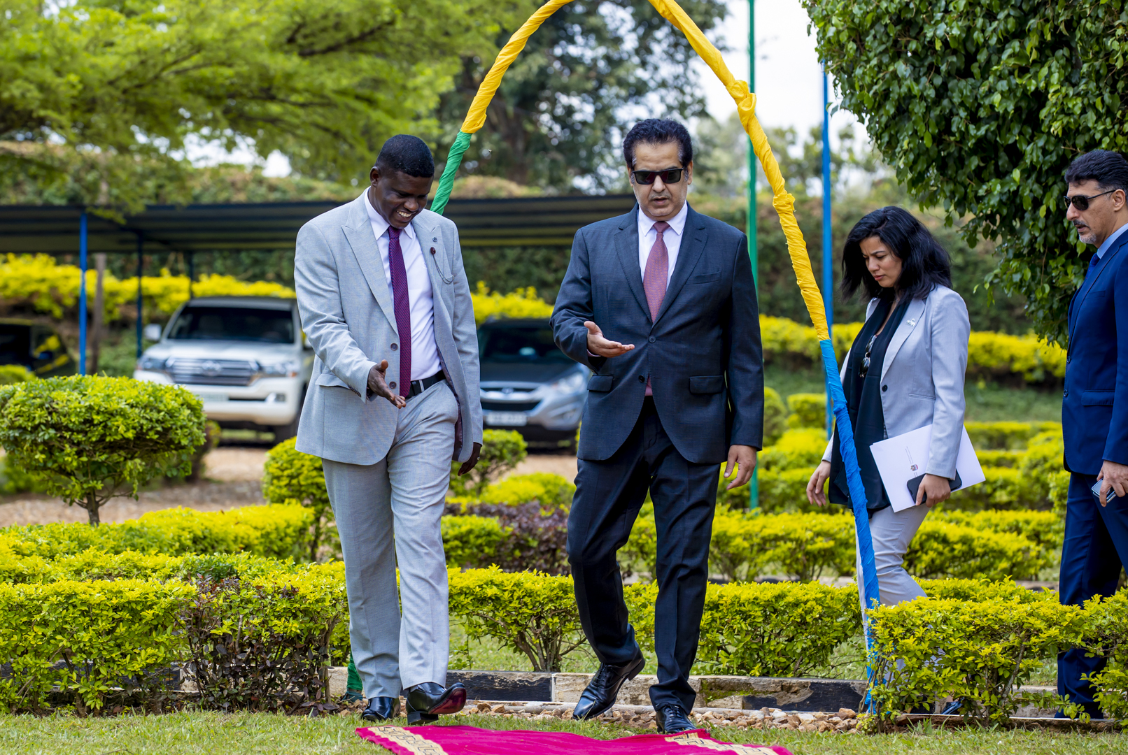 Amb. Alqahtani arriving at the event's venue. 