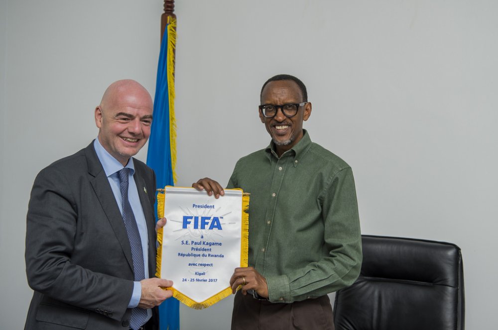President Kagame received FIFA's leader, Gianni Infantino who was on a trip in Rwanda