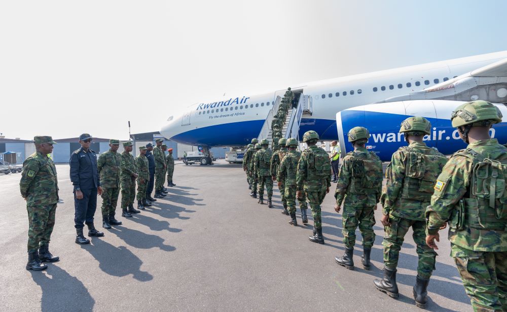 Rwanda Security Forces depart for Mozambique on August 20, 2024.