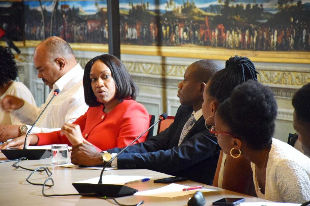 Mrs Gwendy Omijeh, Minister of political and economic affairs, Embassy of the Federal Republic of Nigeria delivering her remarks. 