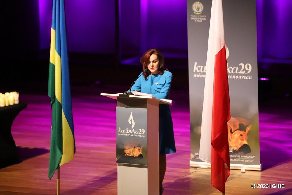 Deputy Speaker of the Senate of the Republic of Poland, Mrs Gabriela Morawska-Stanecka also attended the event to honour Genocide victims. 