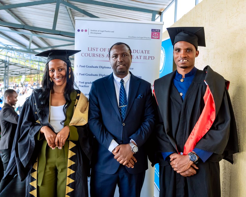 The awards were presented by Shirimpumu N. Erick, Vice Rector in charge of Finance and Administration at ILPD (in the middle), during the graduation ceremony held in Huye District.