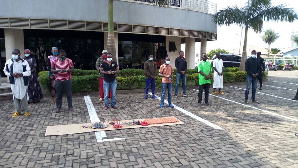 13 arrested planning to conduct terrorist attacks in Kigali have been paraded today.