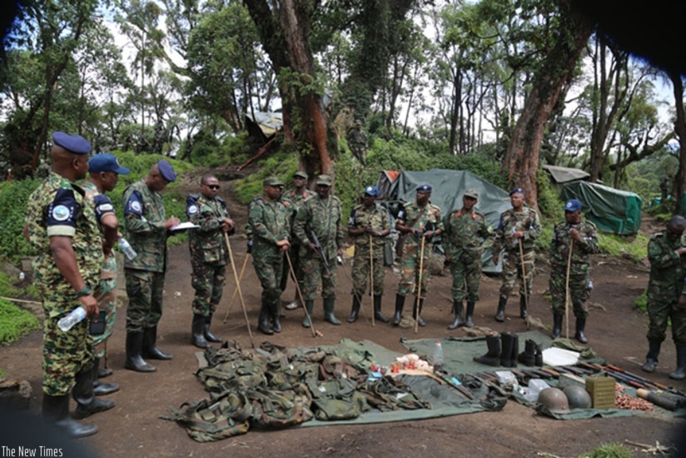 EJVM visiting RDB base which was attacked by FARDC in 2018 in Shingiro Sector, Musanze District. 