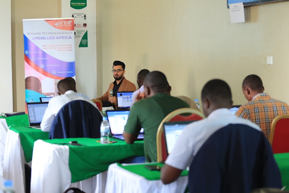 An expert invited by Nziza Training Academy coaching quantity surveyors in Rwanda recently.  