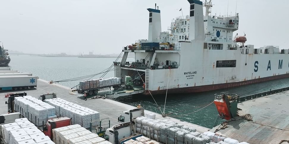 The UAE aid ship, on September 11, set sail heading to Gwadar Port in Pakistan, in preparation for transporting its cargo by land to Afghanistan to assist the Afghan people following the earthquake that struck the country recently.