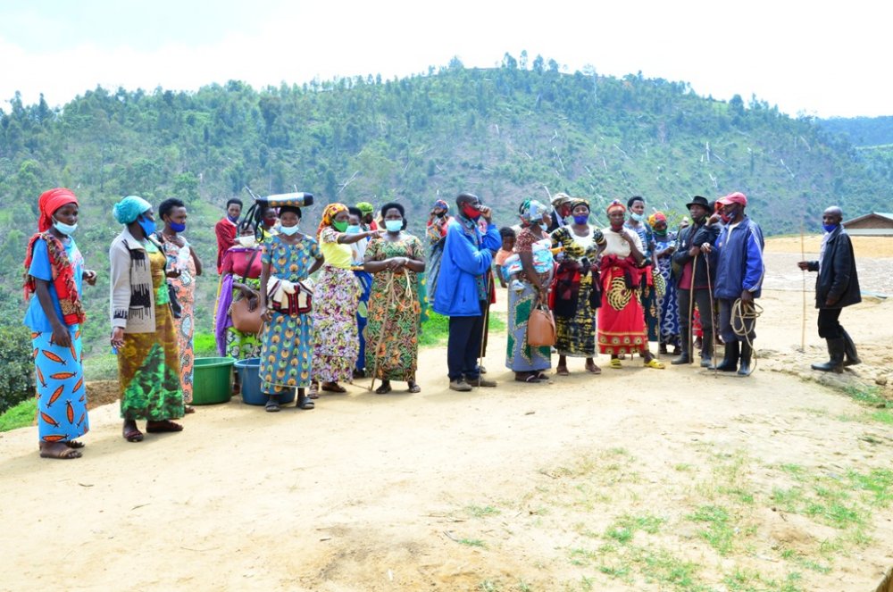 Men accompanied their wives to bring donated cows at home.