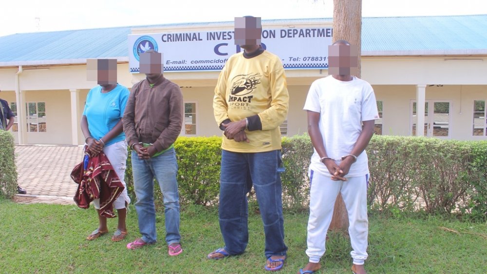 Murder suspects at Rwanda National Police headquarters in Kacyiru yesterday.