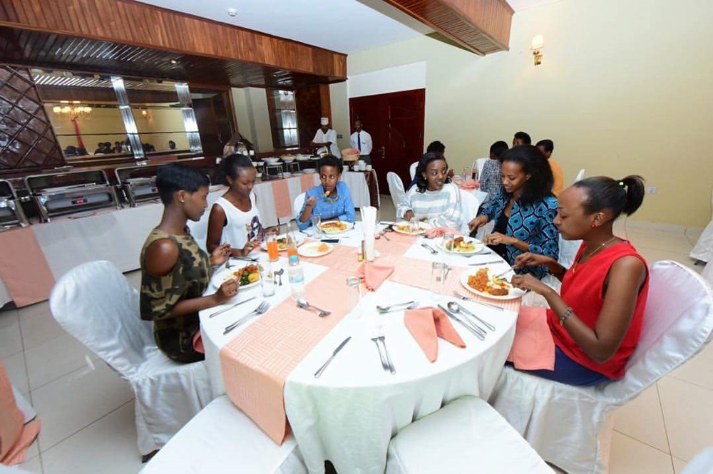 Miss Rwanda contestants at luncheon.