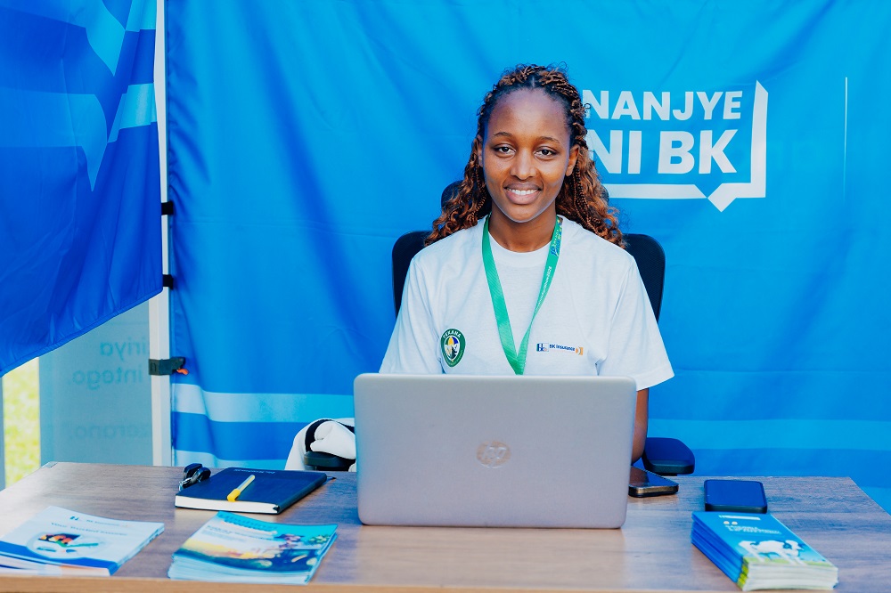 BK Insurance employees are ready to welcome clients and provide excellent service at the showground in Mulindi.
