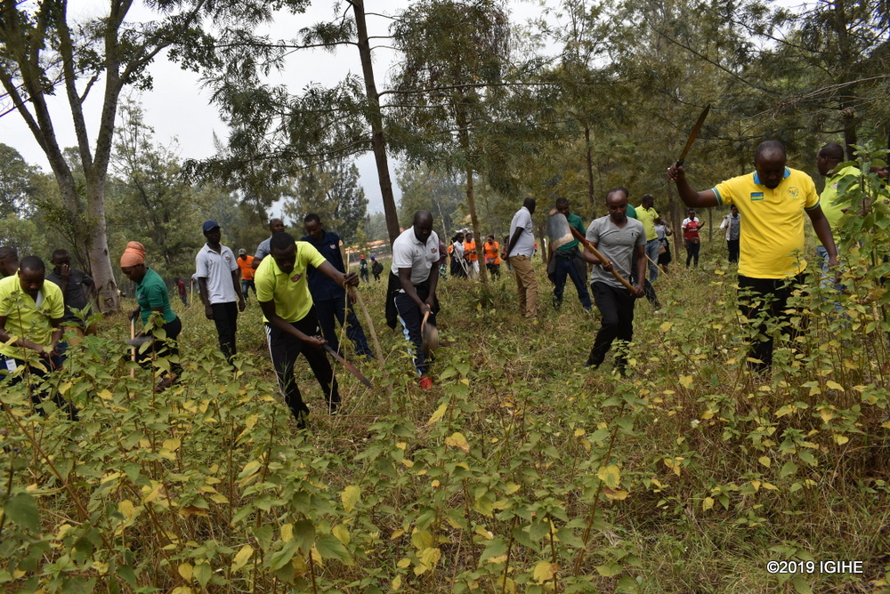 Kenyans living in Rwanda join KBS staff for monthly community work at Nyanza memorial