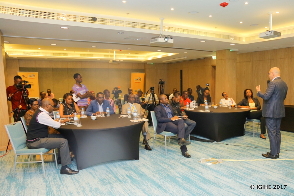 MTN staff in a press conference yesterday.