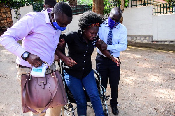 A picture of Irene Abalo, one of the journalists who were attacked by the military police at the Office of the United Nations High Commissioner for Human Rights (OHCHR) where Opposition politician Robert Kyagulanyi had gone to deliver a petition about the state of abductions and disappearances of his supporters in 2021.