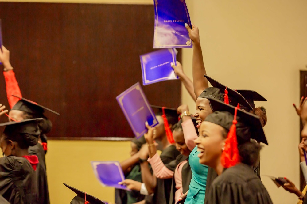 Graduates celebrating their success. 