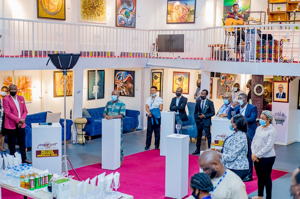 A delegation of 23 Nigerians coming to Rwanda for seven-day visit at a luncheon held at Ipfundo Art Gallery on 6th September 2021. 