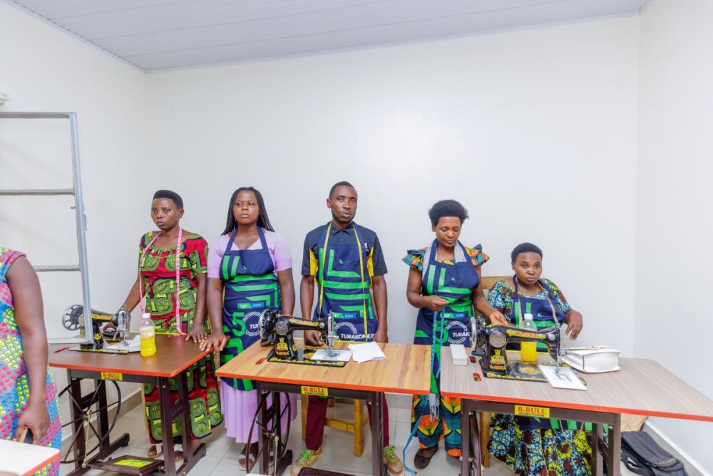 Nkamba residents were delighted to receive the donated sewing machines.