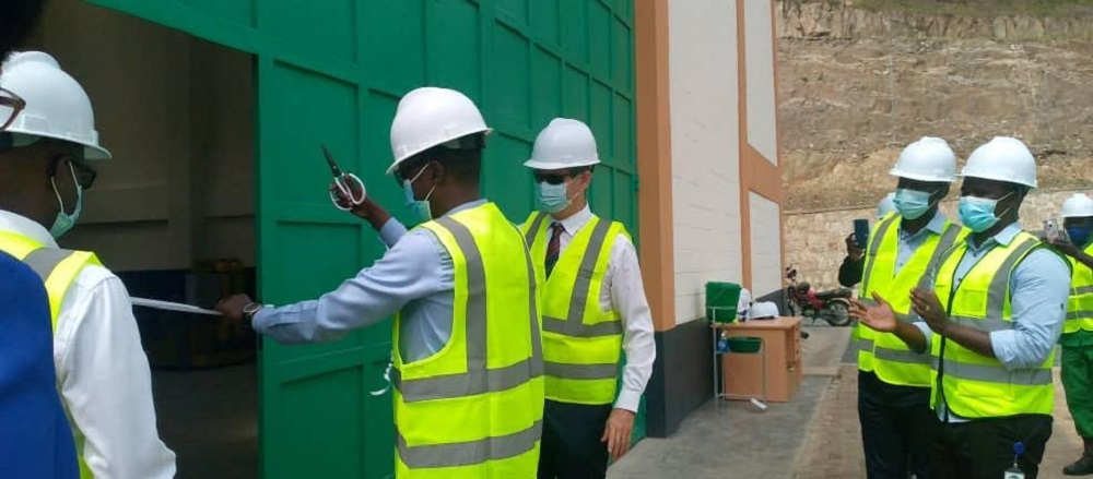 Officials at the launch of Giciye III hydropower plant.  
