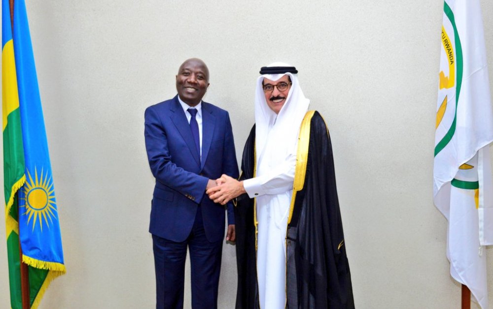 Prime Minister Dr. Edouard Ngirente with Qatar Deputy Prime Minister, Dr. Hamad Abdulaziz