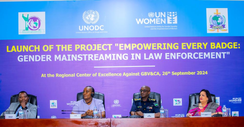 The launch of the project was the climax of a two-day training on 'Gender Responsive Leadership', which was attended by 56 law enforcement officers from nine African countries.