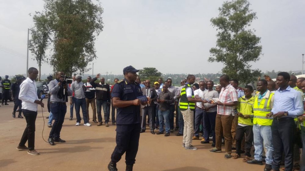 IGP Emmanuel Gasana speaks to road users