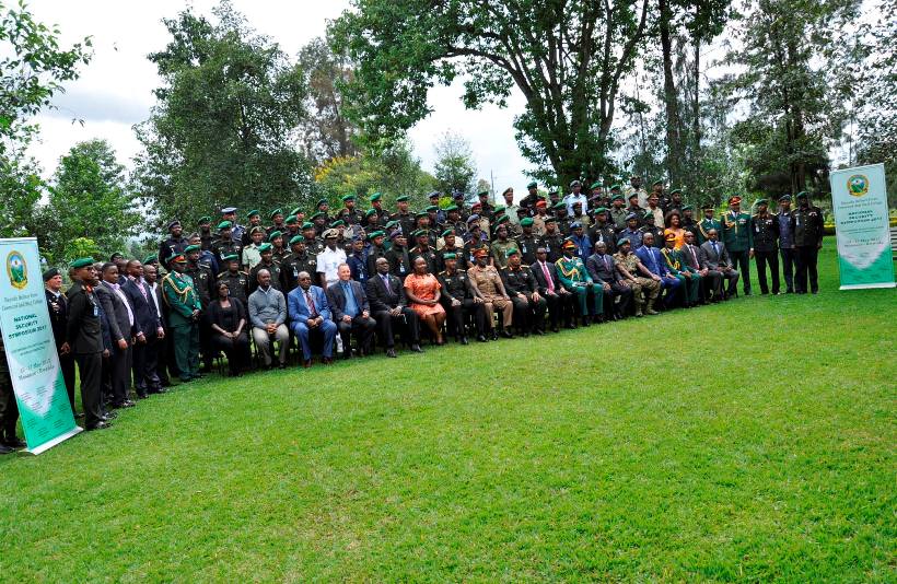 Participants of National Security Symposium pose for a group photo yesterday