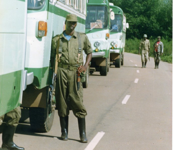 This photo shows buses that moved RPA soldiers from Mulindi to CND.