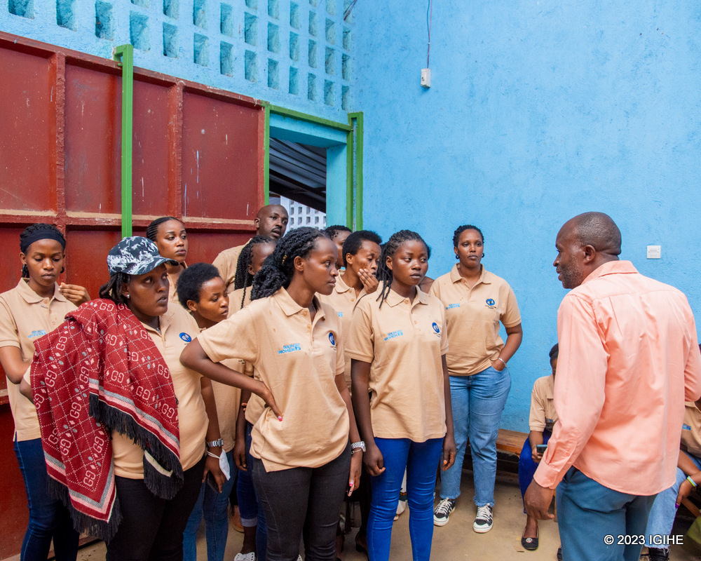 Girls and women who participated in the study trip also toured storage facilities of Abajyana n’Igihe. 