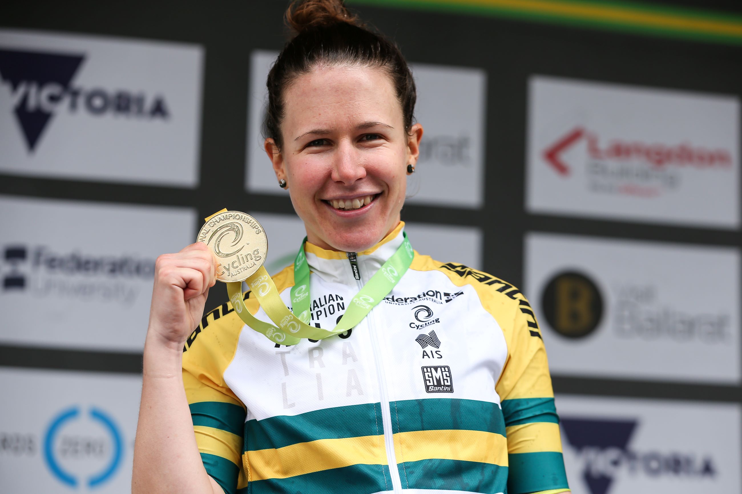 Spratt after winning her third national title in 2020.
