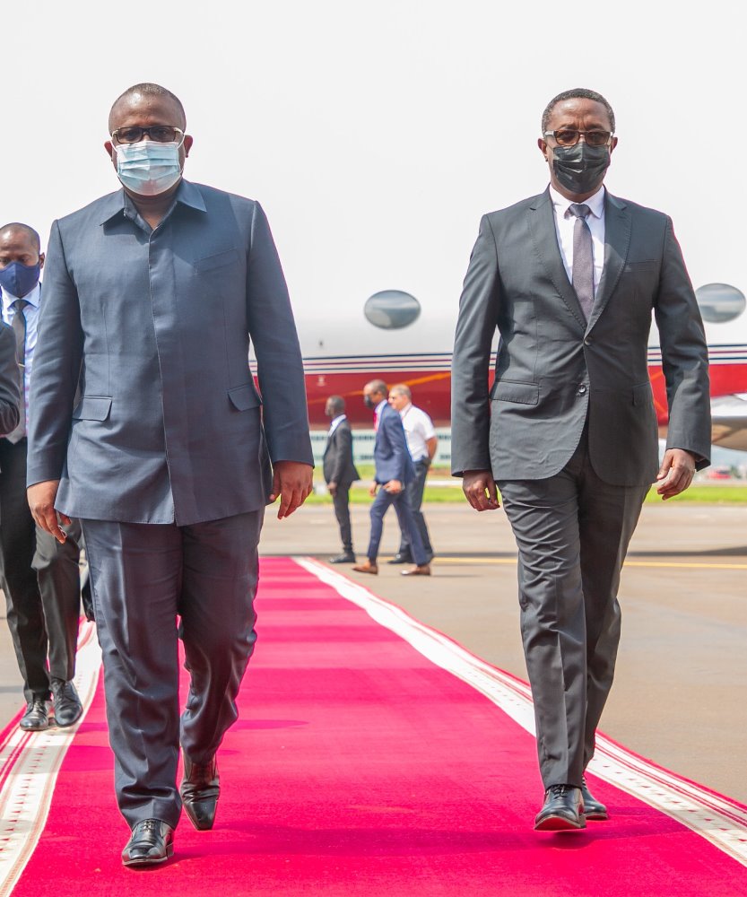 President Umaro was received by the Minister of Foreign Affairs upon arrival at Kigali International Airport.  