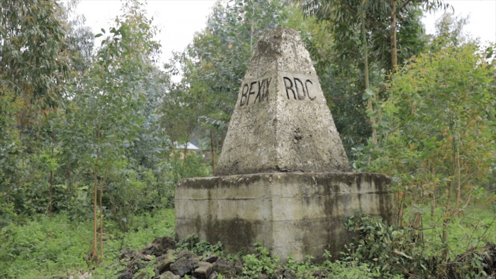 The landmark separating Rwanda and DRC in the area.  
