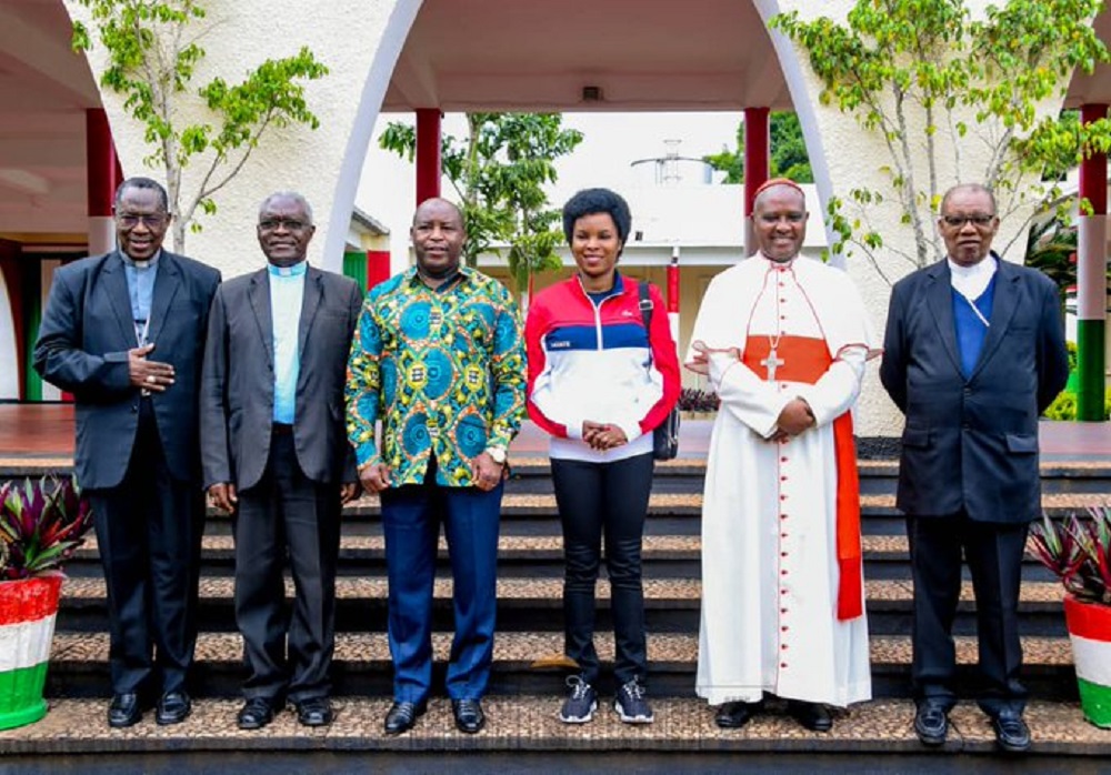 Burundian President Ndayishimiye was with his wife, Angeline Ndayubaha as he hosted the clerics.