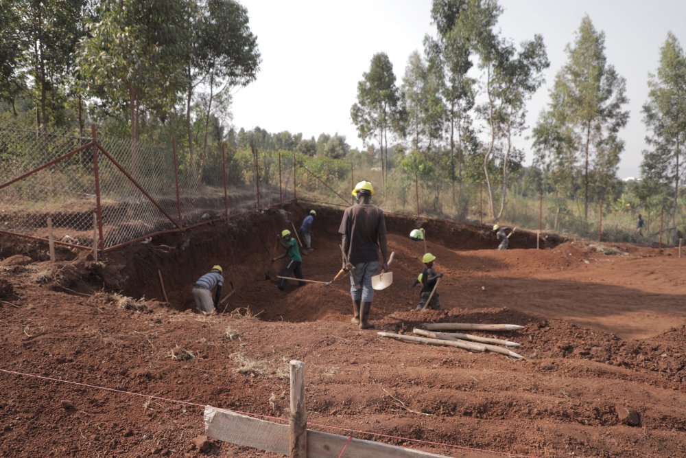 Construction activities are underway.