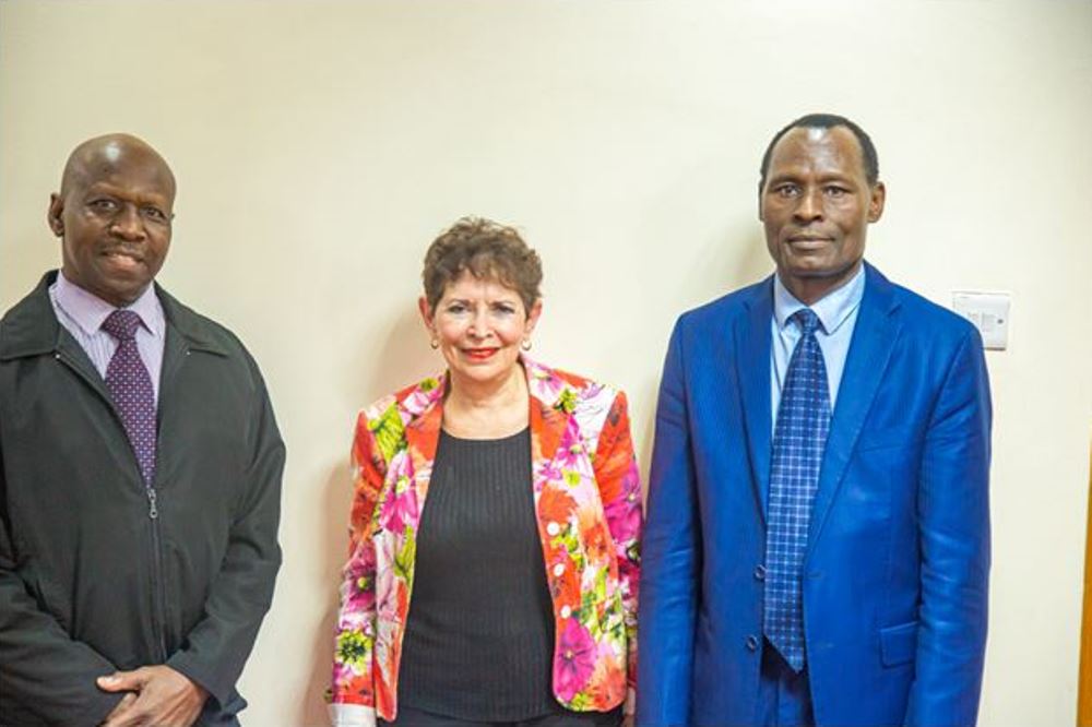 Professor Robert Rugimbana (L) - UoK’s Vice Chancellor, Professor Dina Porat (M) – Guest Speaker and Dr. Michael Sanja (R) – UoK’s Deputy Vice Chancellor – Institutional Development, Reasearch & Innovation.