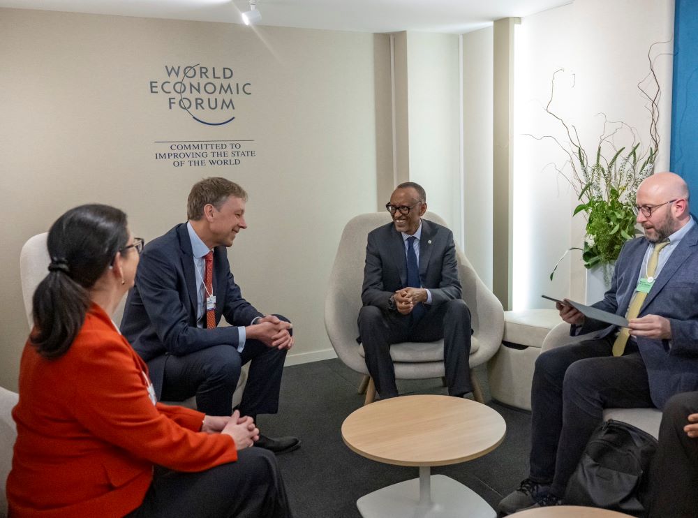 President Kagame received Jakob Stausholm, the CEO of Rio Tinto and accompanying delegation on the sidelines of the World Economic Forum held in Davos.
