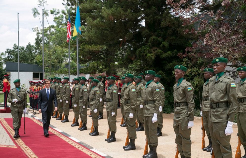 Peter Vrooman arriving at Village Urugwiro