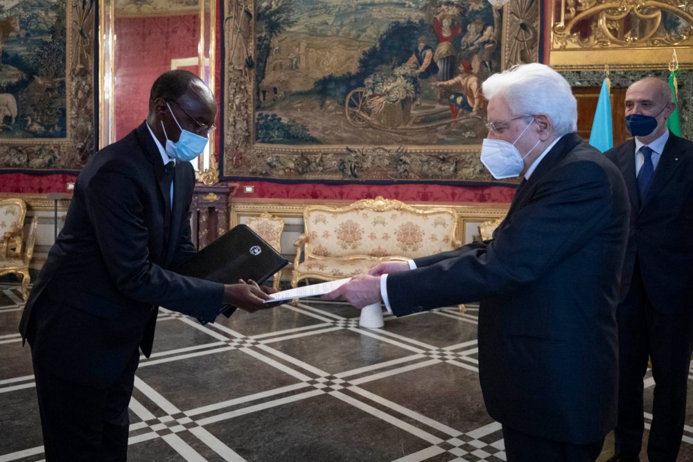 Amb. Ngarambe presented credentials on Thursday 29th April 20201.