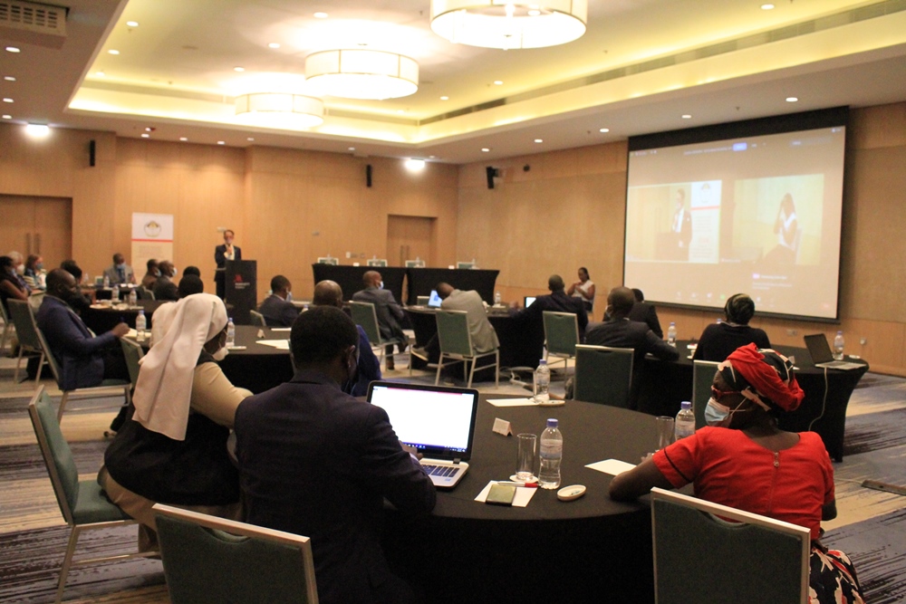 Ambassador Vrooman addressing participants of the UPHLS event.  