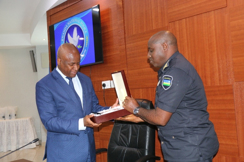 Minister of Interior, Ângelo de Barros with Inspector General of Police (IGP) Emmanuel K. Gasana