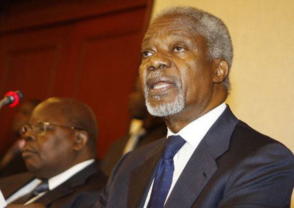 Dr Kofi Annan during a press conference in Nairobi on October 11, 2012. In an article published by the UK-based Financial Times, Mr Annan criticised the ICC for not doing enough to protect witnesses from intimidation.