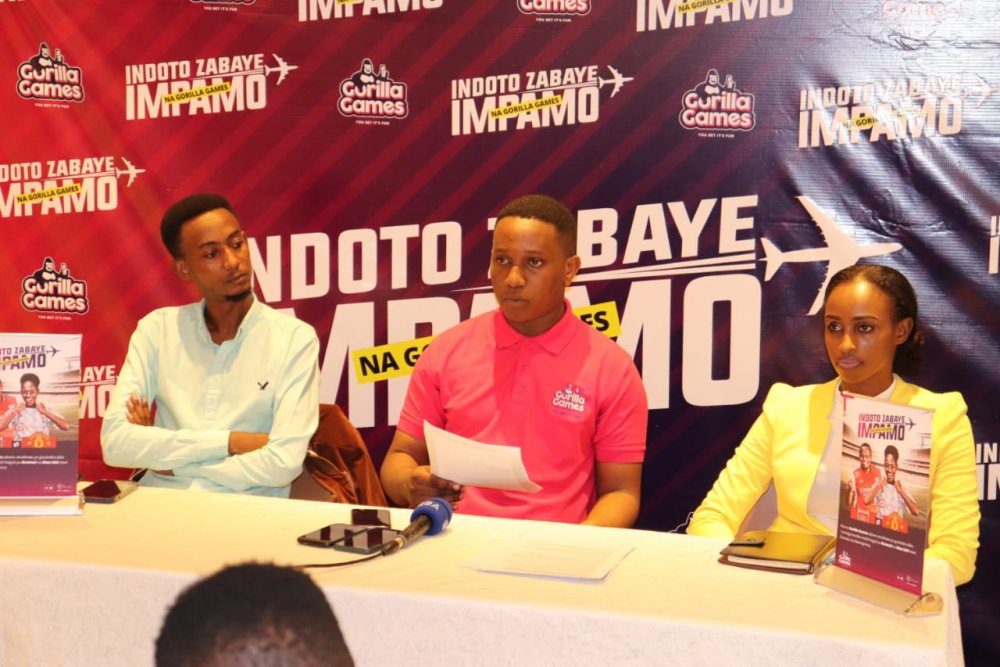 Chris Gakwandi , Brand and Content Manager at Gorilla Games (in the middle) speaking at the launch of the campaign. 