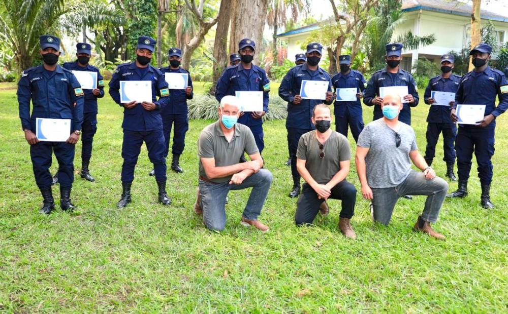 Police officers in a group photo upon completion of training.   