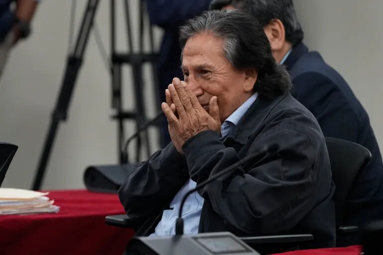 Peruvian former President Alejandro Toledo in court where he was sentenced to more than 20 years behind bars for accepting bribes in Lima, Peru, on Monday, October 21, 2024