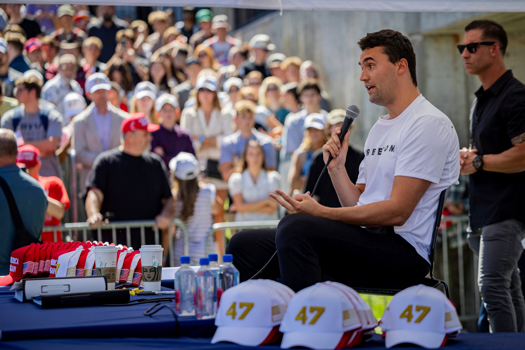 Charlie Kirk , 31, was addressing students as part of his nationwide “American Comeback Tour” when the incident occurred.