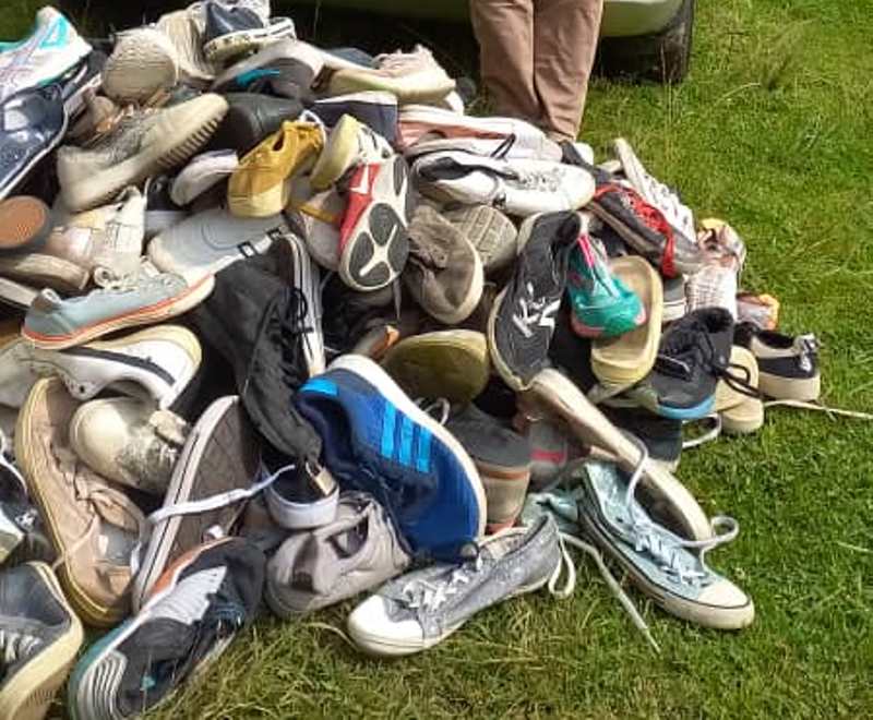 Some of smuggled second hand shoes.