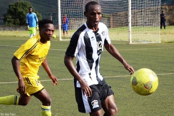 Iranzi, seen here in action against Mukura in a past league match, netted twice as APR beat AS Muhanga 3-1