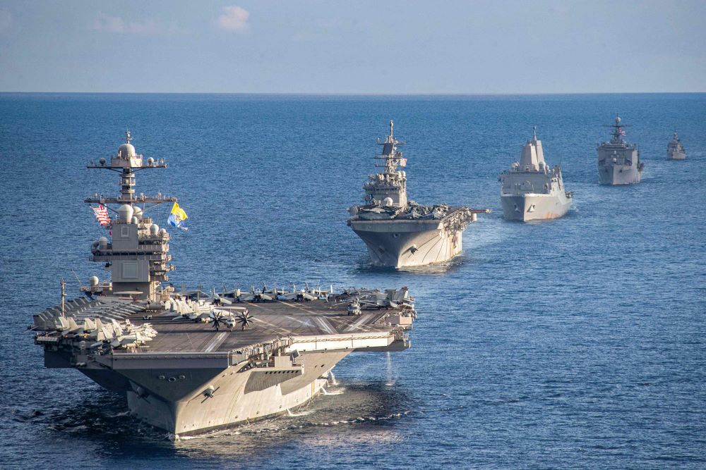 U.S. President Donald Trump said Tuesday that an additional "armada" of U.S. military vessels is sailing towards Iran, expressing hope that Iran will agree to a deal.
