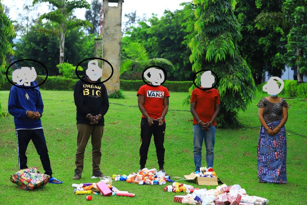 The suspects were found in possession of combined 487 pieces of assorted lotions.