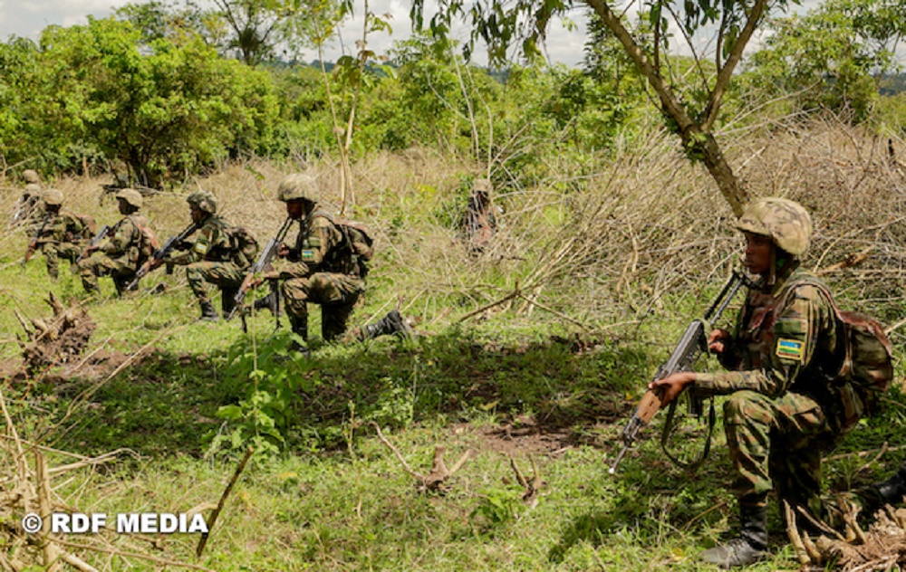 Rwandan soldiers conducting drills. 